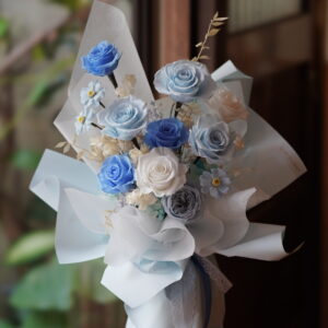 求婚花束 藍色系花束 永生花束 (3)