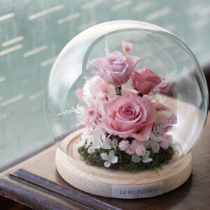 永生花玻璃罩 永生花鐘罩 玻璃罩玫瑰花 玻璃罩乾燥花