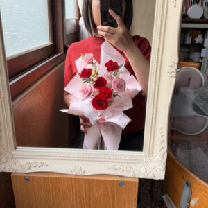 永生花花束 紅玫瑰 粉色玫瑰 優雅大方