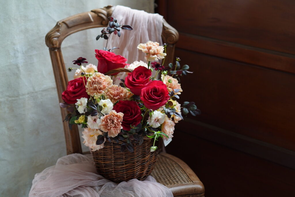 彰化花店 花藝課程 母親節 韓式提籃花 樂米花藝