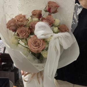 小紅書 網美 蕾絲 蝴蝶結 白色包裝紙 進口鮮花花束